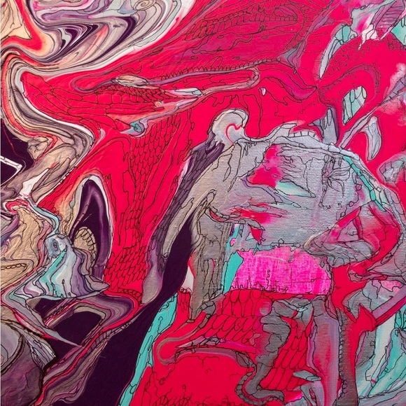 Lucid Trip, trippy, psychedelic, bright, fluorescent, wall art, design painting. - Picture 9 of 9